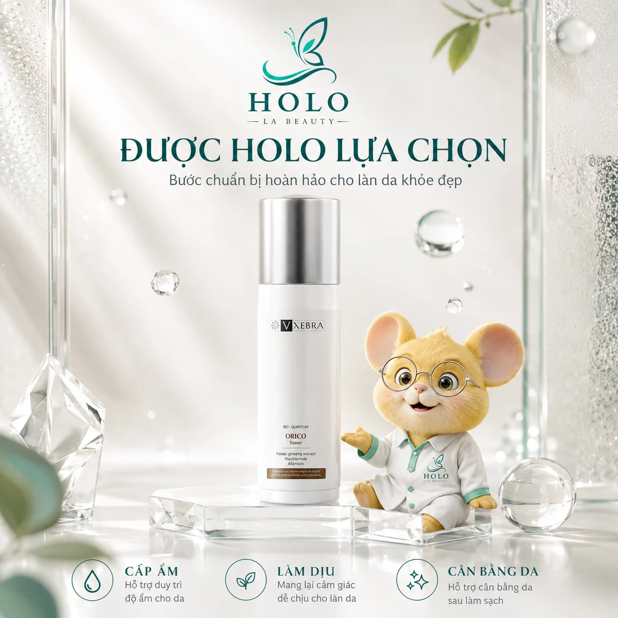 🌿 TONER VXEBRA ORICO BIO-QUANTUM – CÂN BẰNG DA, DƯỠNG ẨM, HỖ TRỢ SÁNG MỊN 🌿