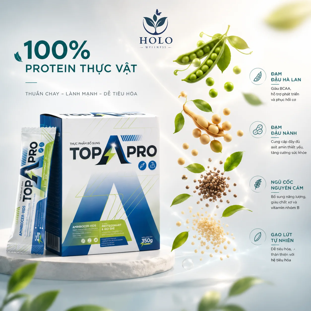[MỚI] Sữa Hạt Dinh Dưỡng Top A Pro – Phục Hồi Năng Lượng, Tăng Cường Đề Kháng (Hộp 350g/14 gói)
