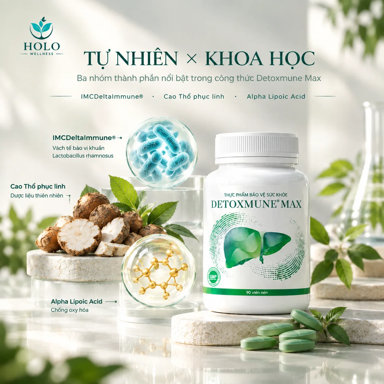 THỰC PHẨM BẢO VỆ SỨC KHỎE DETOXMUNE MAX – GIẢI ĐỘC GAN, TĂNG CƯỜNG ĐỀ KHÁNG (Hộp 30 Viên)