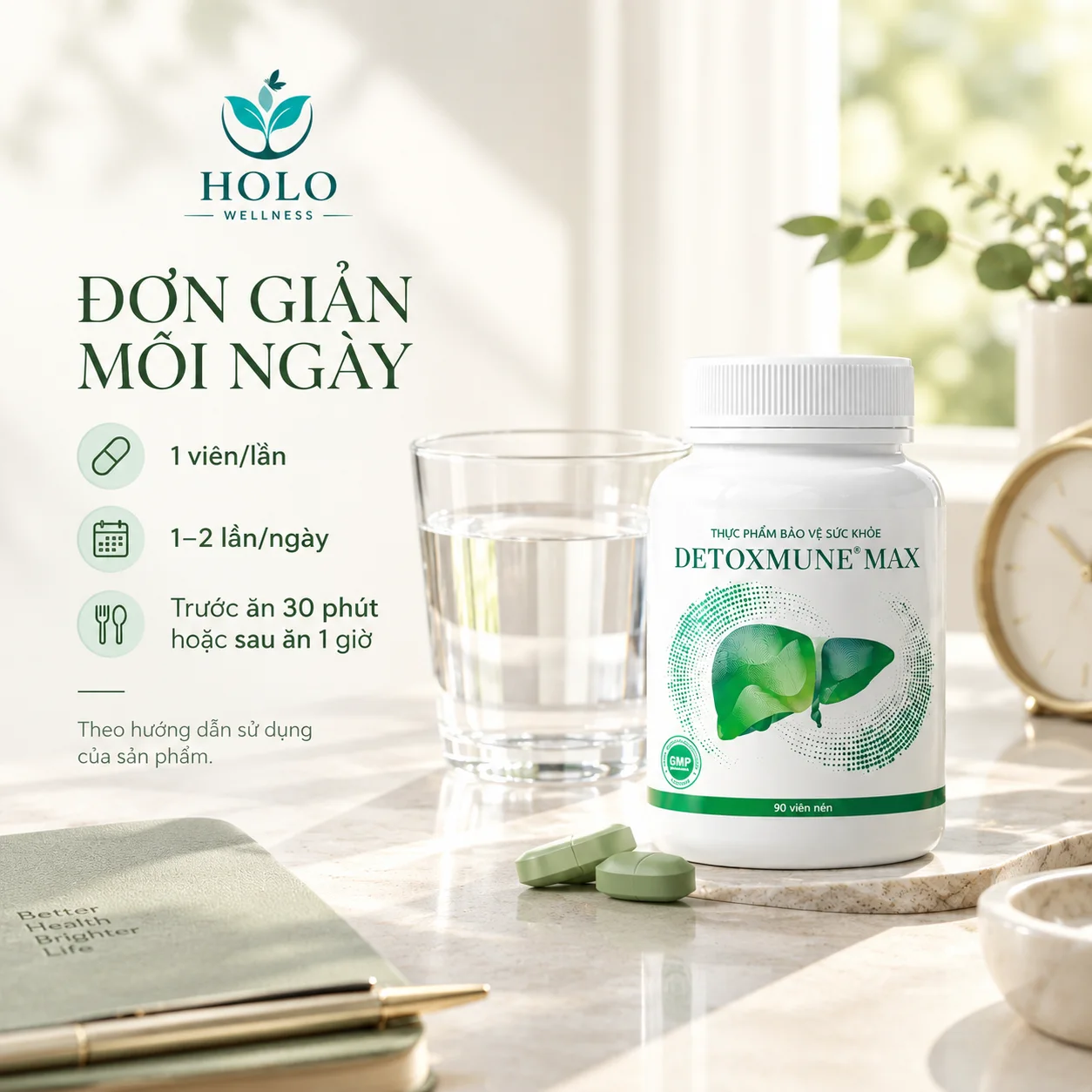 THỰC PHẨM BẢO VỆ SỨC KHỎE DETOXMUNE MAX – GIẢI ĐỘC GAN, TĂNG CƯỜNG ĐỀ KHÁNG (Hộp 30 Viên)